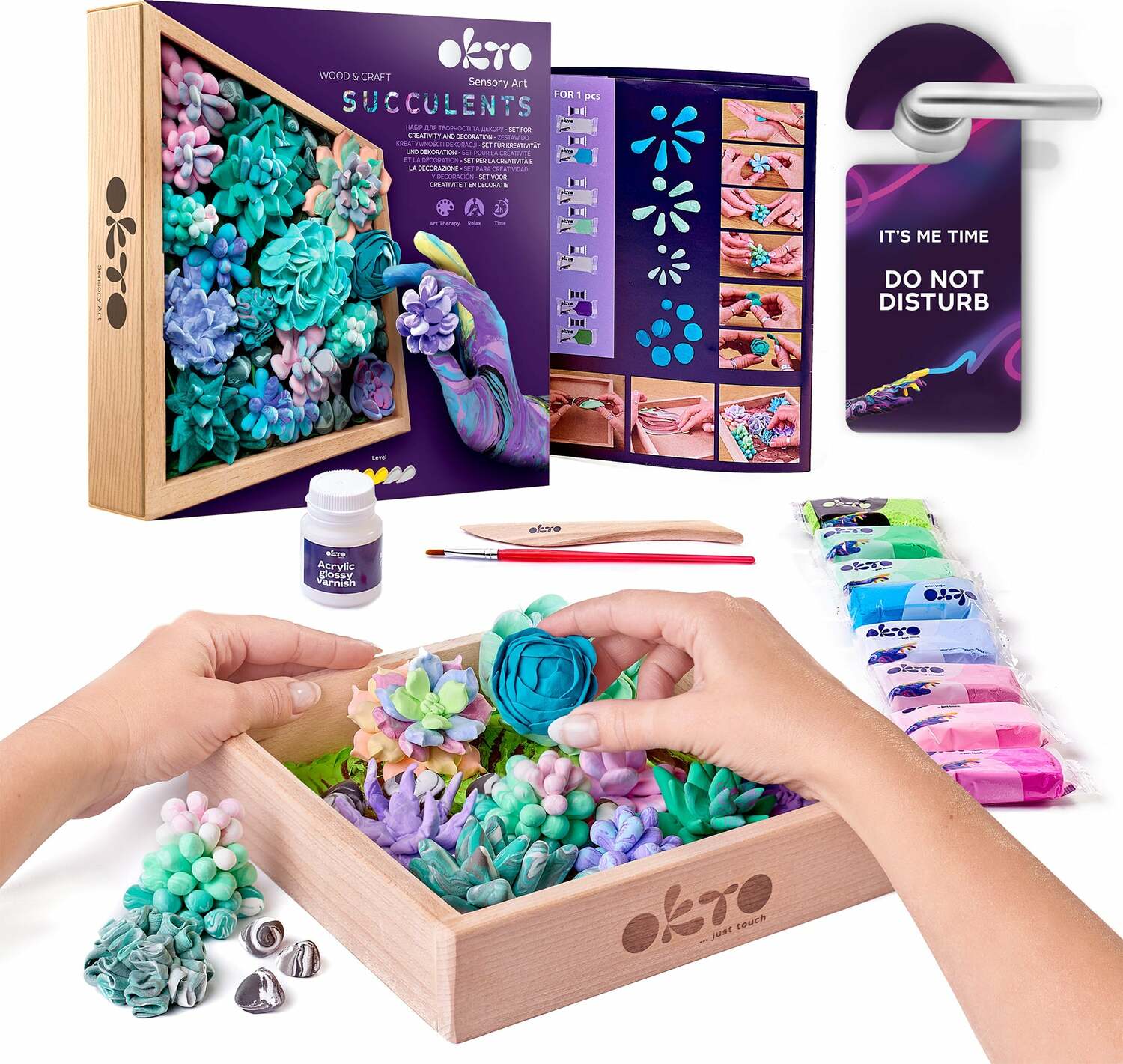 OKTO Sensory Art 3D Woodcraft "Tenderness" – Succulent Craft Kit