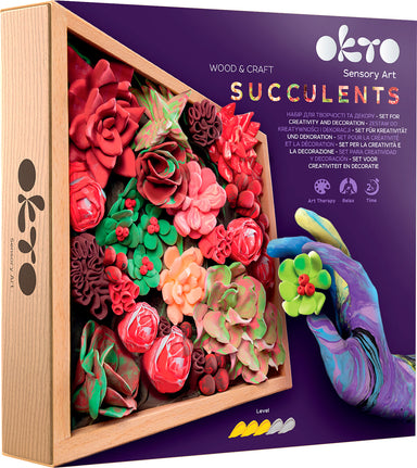 OKTO Sensory Art 3D Woodcraft "Passion" – Succulent Craft Kit
