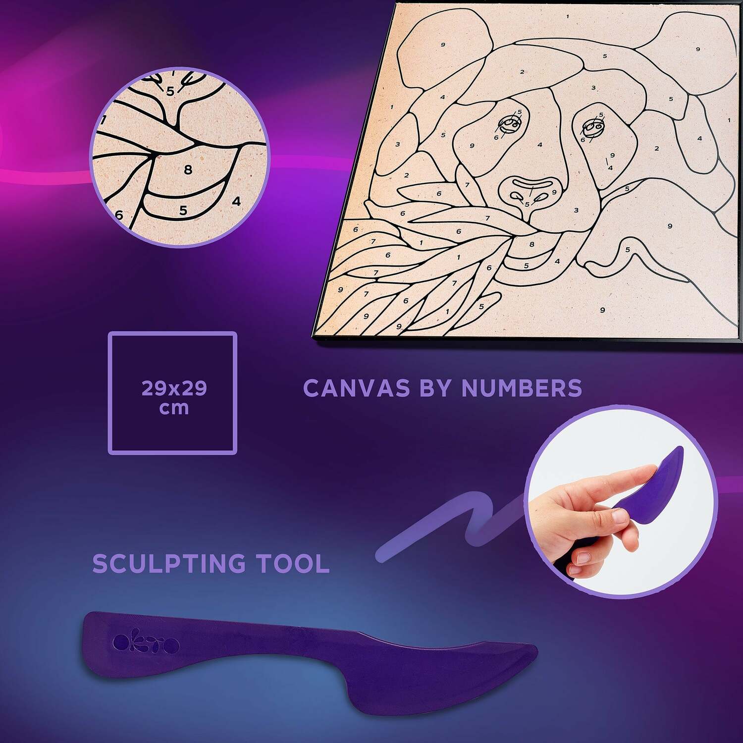 OKTO Clay-by-Numbers Kit – "Panda" (11.4" x 11.4")