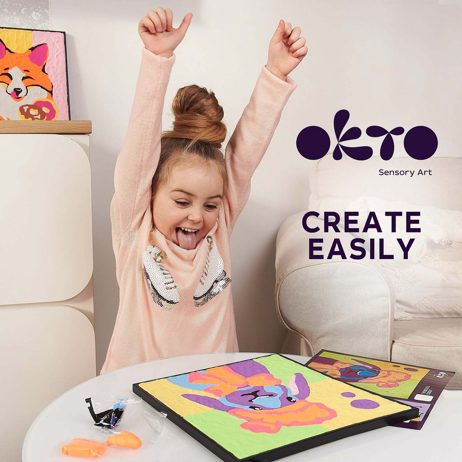OKTO Clay-by-Numbers Kit – "Bunny" (11.4" x 11.4")