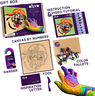 OKTO Clay by Numbers - Pug Dog - (16.54 x 12.01 in) - Ages 5+