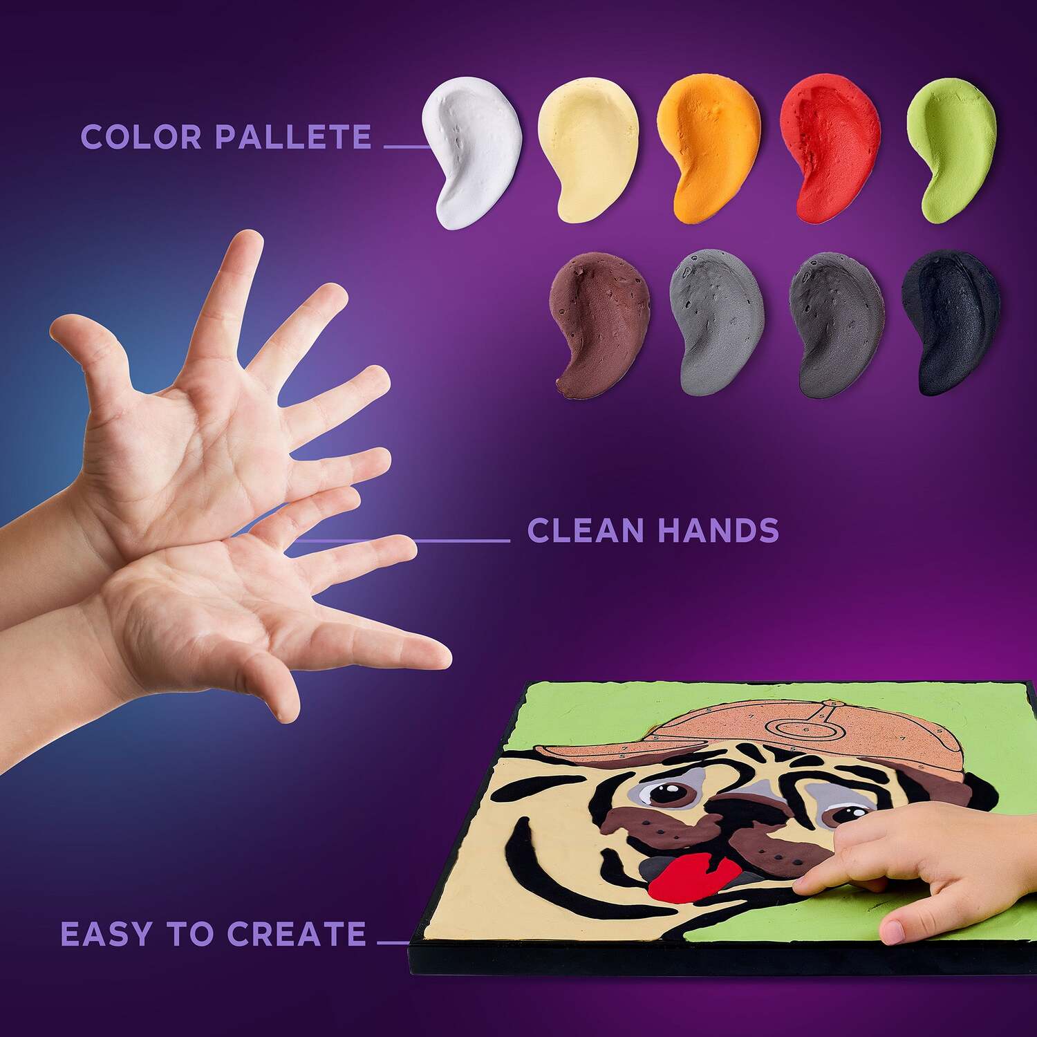 OKTO Clay by Numbers - Pug Dog - (16.54 x 12.01 in) - Ages 5+