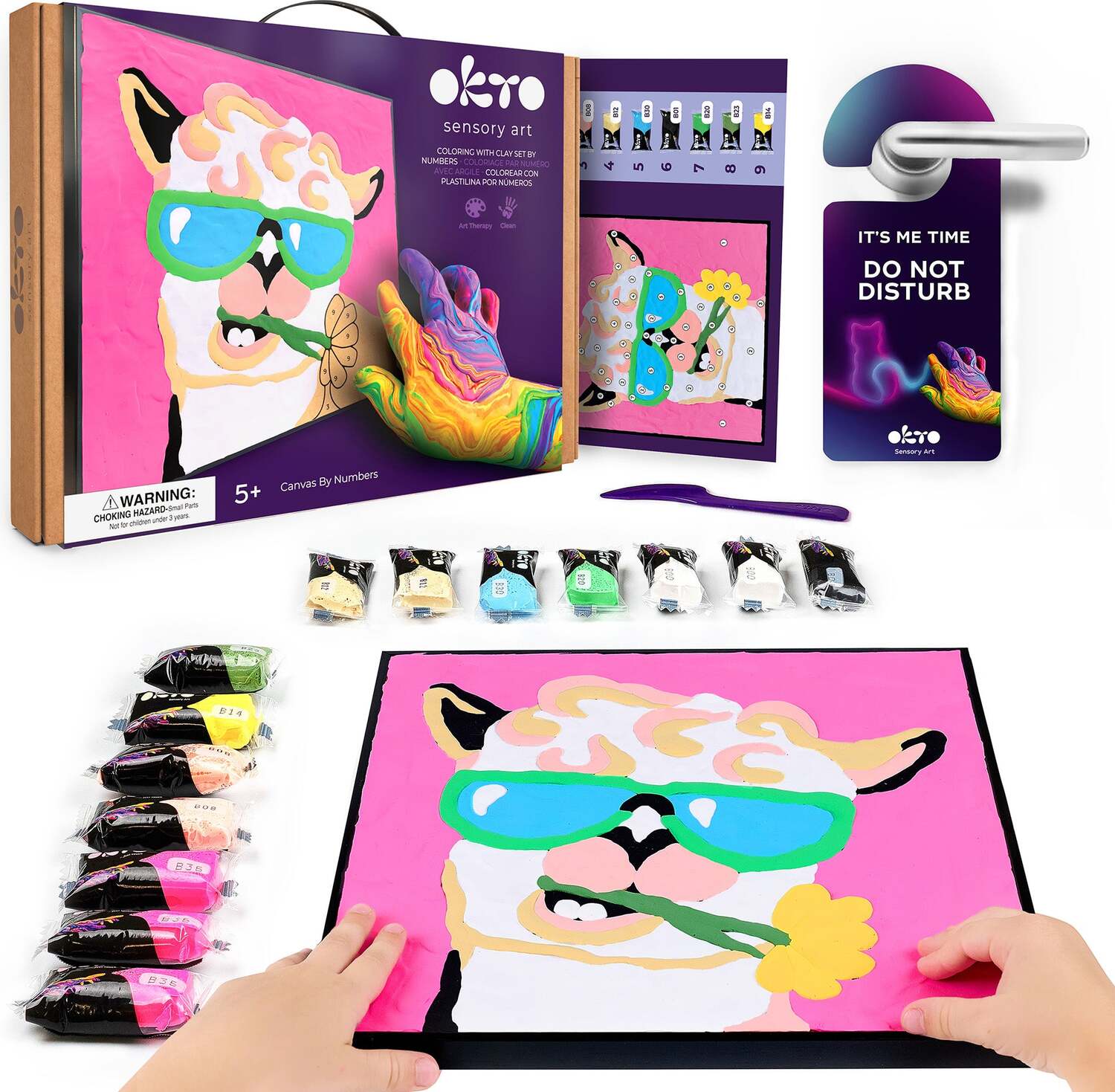 OKTO Clay by Numbers - Lama - (16.54 x 12.01 in) - Ages 5+