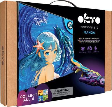 OKTO Manga Elements - Water - 3D Clay Canvas Kit (11.8 x 15.7 in) - Ages 10+