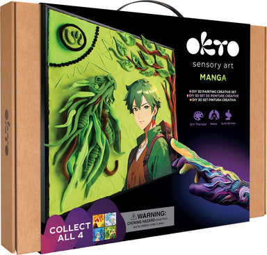 OKTO Manga Elements - Earth - 3D Clay Canvas Kit (11.8 x 15.7 in) - Ages 10+