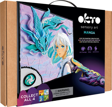 OKTO Manga Elements - Air - 3D Clay Canvas Kit (11.8 x 15.7 in) - Ages 10+