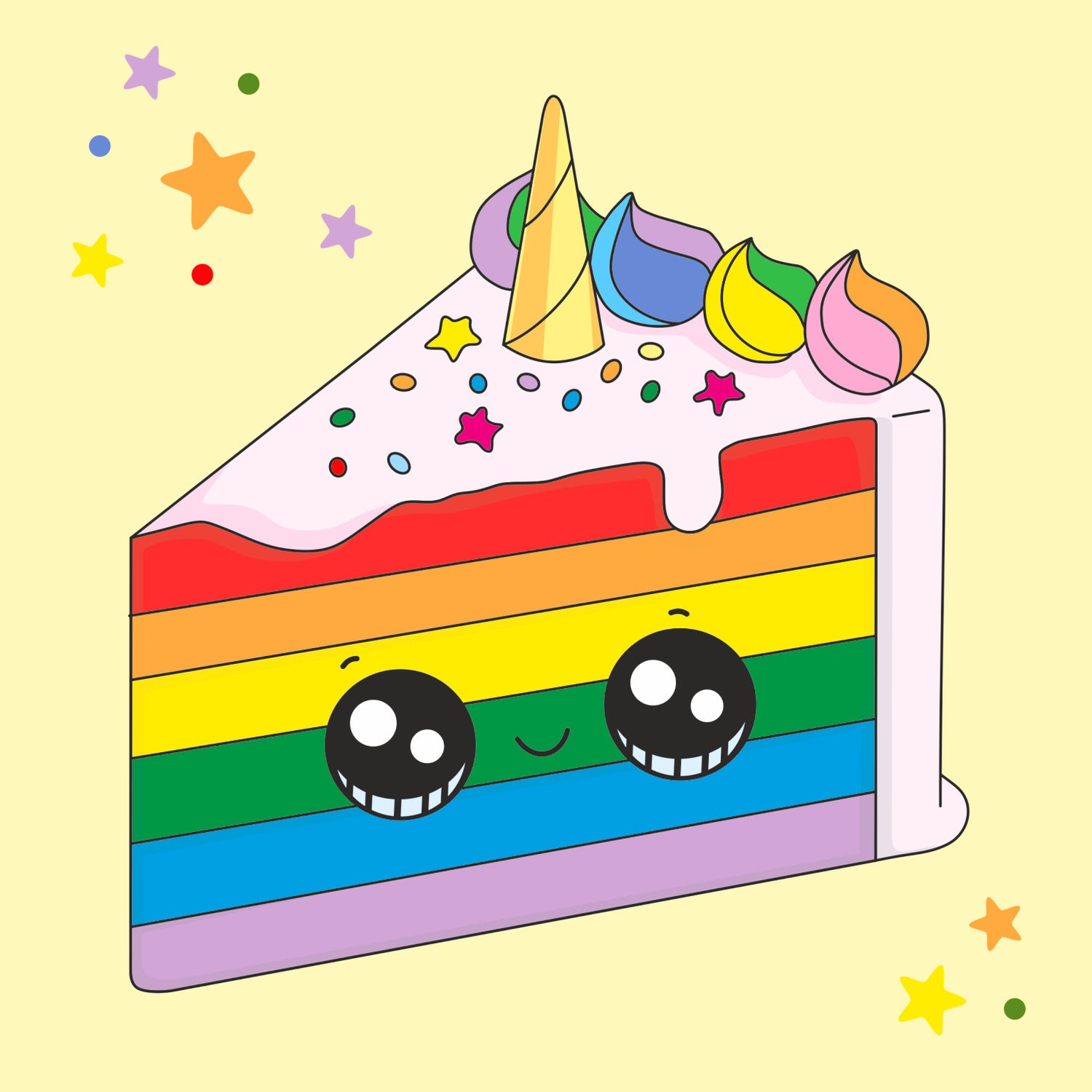 Cake – Paint by Outlines for Kids | Artwille | 8x8 inch | Easy Painting Kit