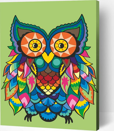 Owl – Paint by Numbers Kit | Artwille | 14x18 inch Canvas