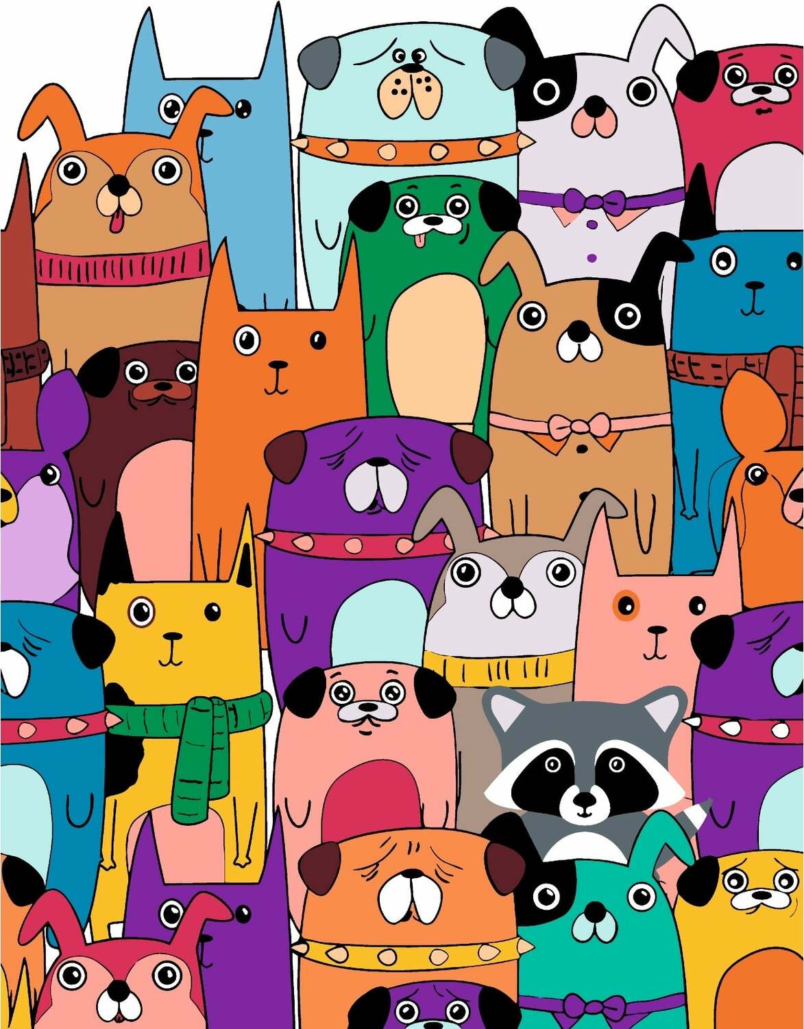 Raccoon among Friends – Paint by Numbers Kit | Artwille | 14x18 inch Canvas