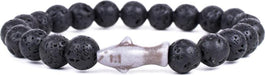 Fahlo Shark Tracking Bracelet - Lava Stone