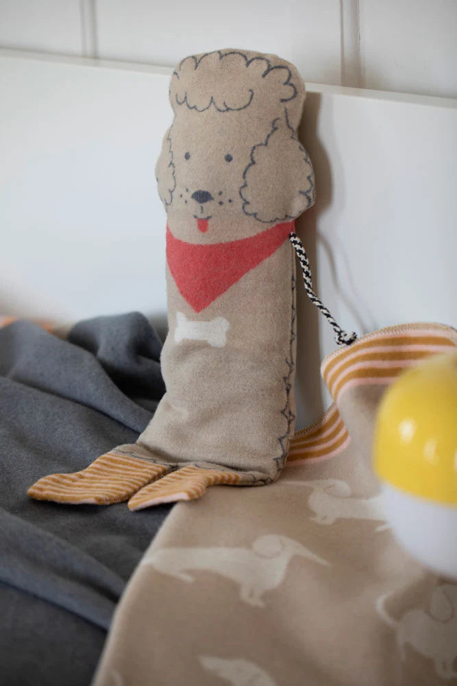 Poodle Puppet in A Blanket