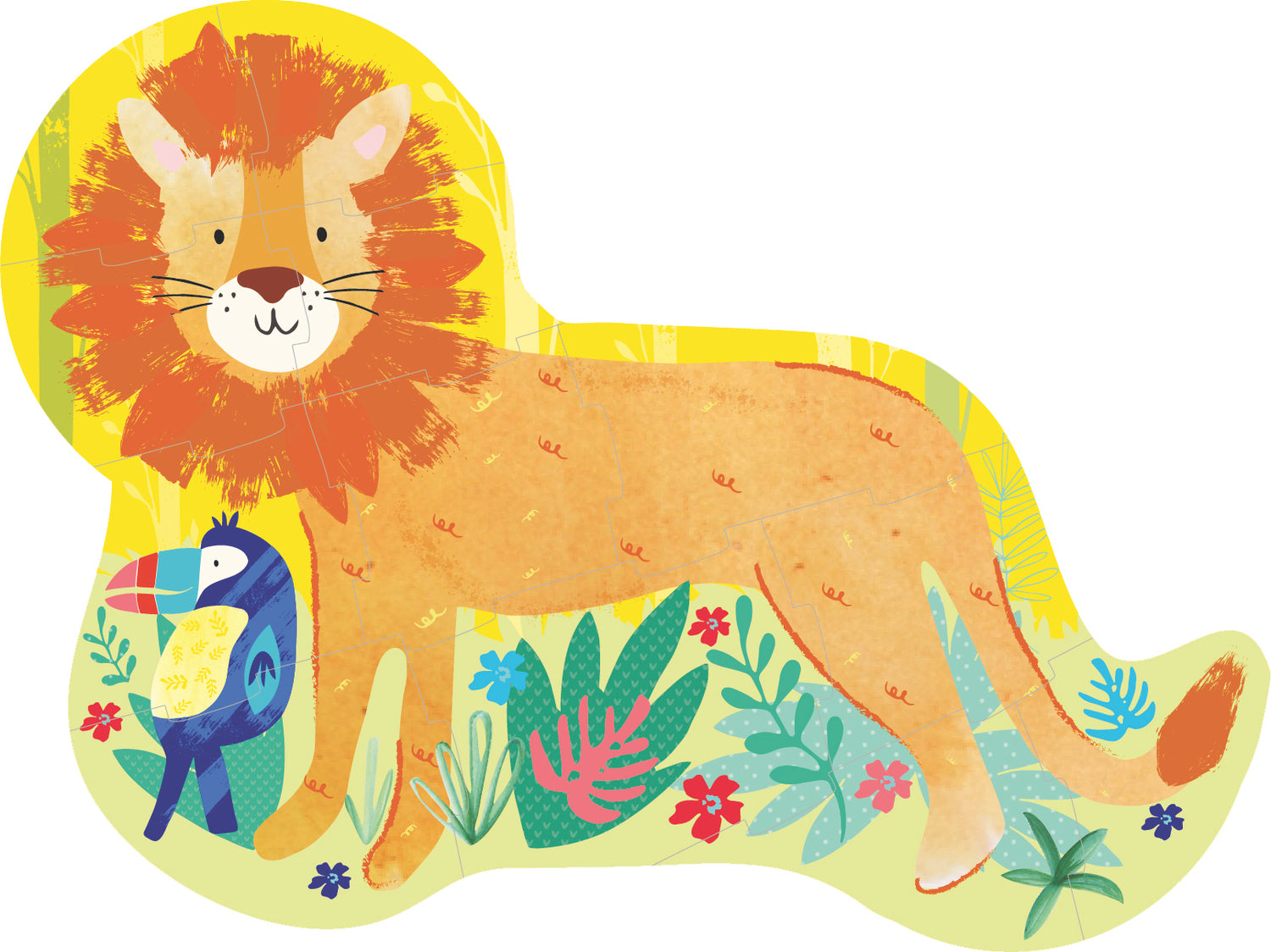 Lion 12pc Shaped Jigsaw Puzzle with Shaped Box