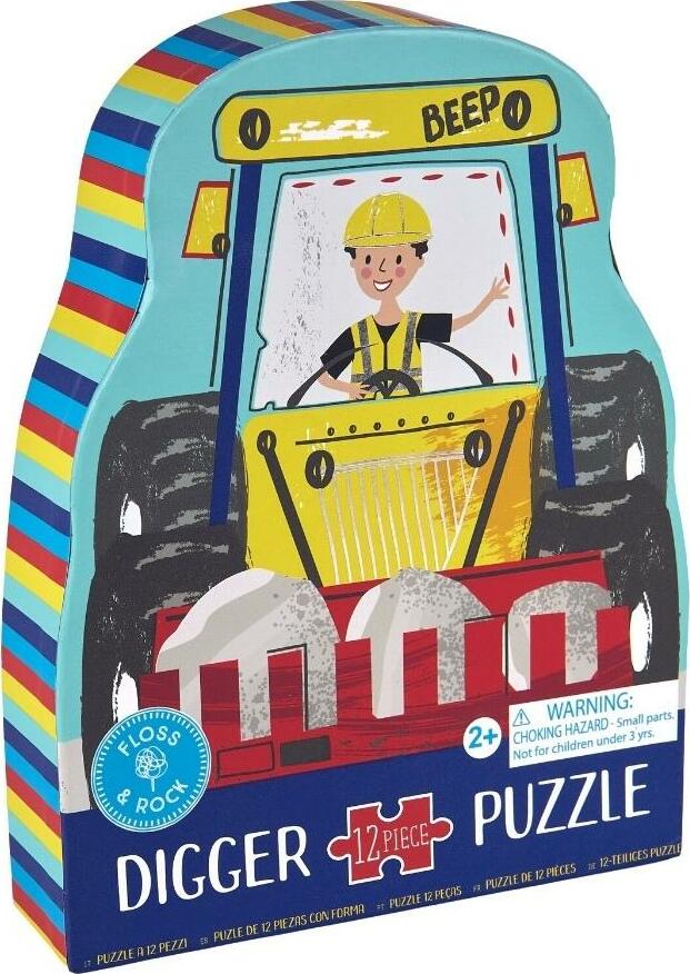 Digger 12pc Shaped Jigsaw Puzzle with Shaped Box