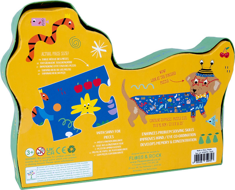 Pets 20pc "Sausage Dog" Shaped Jigsaw with Shaped Box