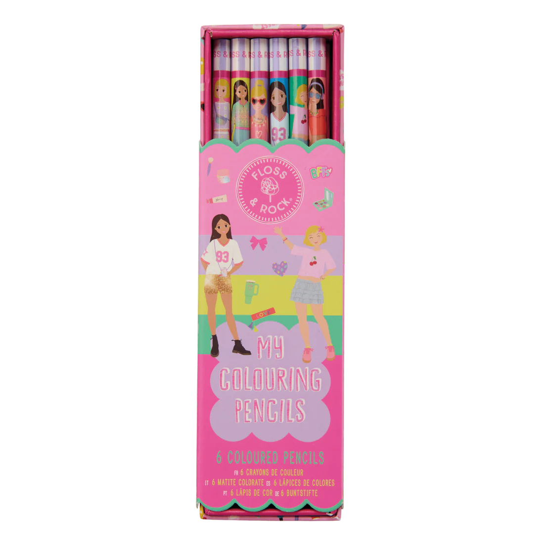 Fashion Friends Pack of 6 Colouring Pencils