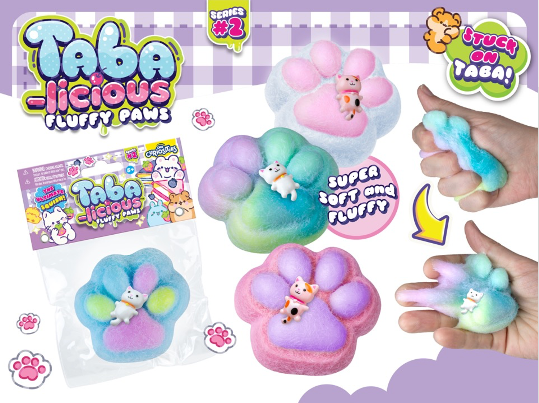 ORB Taba-licious Fluffy Paws marketing image showing product line with Series 2 branding
