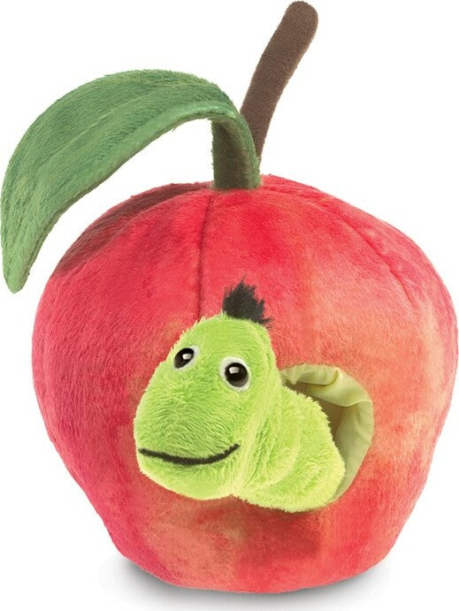 Worm in Apple Finger Puppet