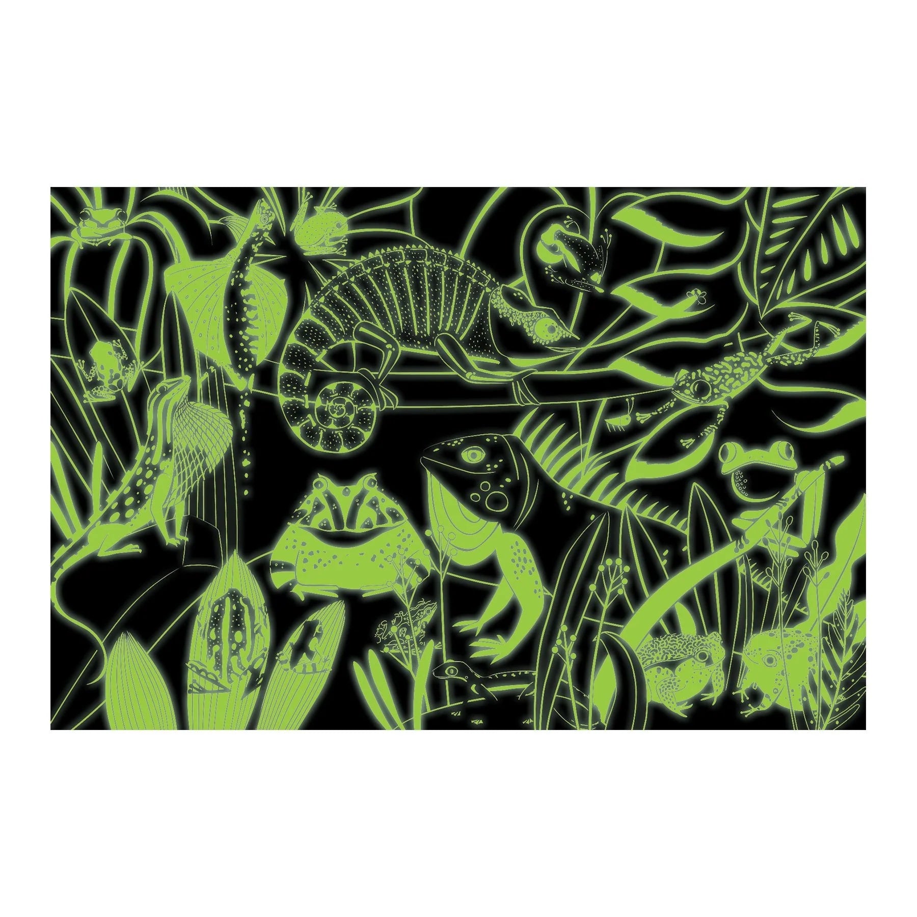 Glow Frogs Lizards 100 Pc Puzz