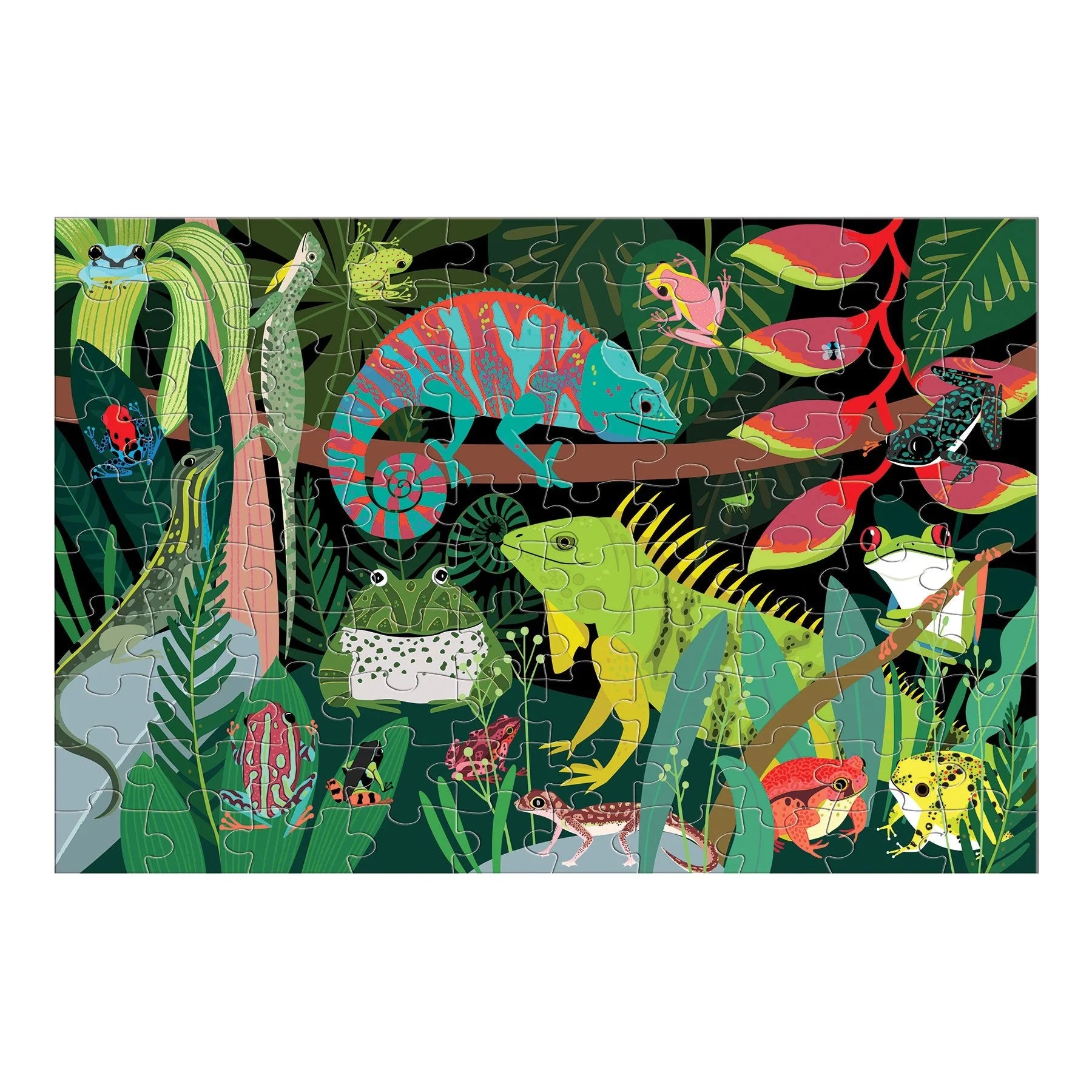 Glow Frogs Lizards 100 Pc Puzz