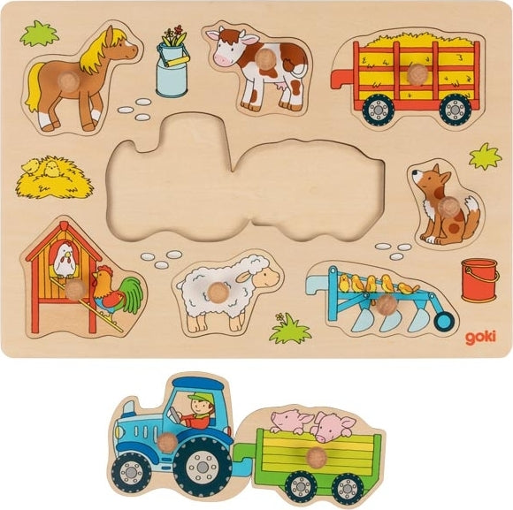 Lift-Out Puzzle - Tractor with Trailers