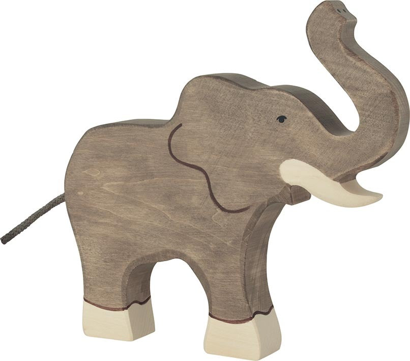Elephant, Trunk Raised - Holztiger