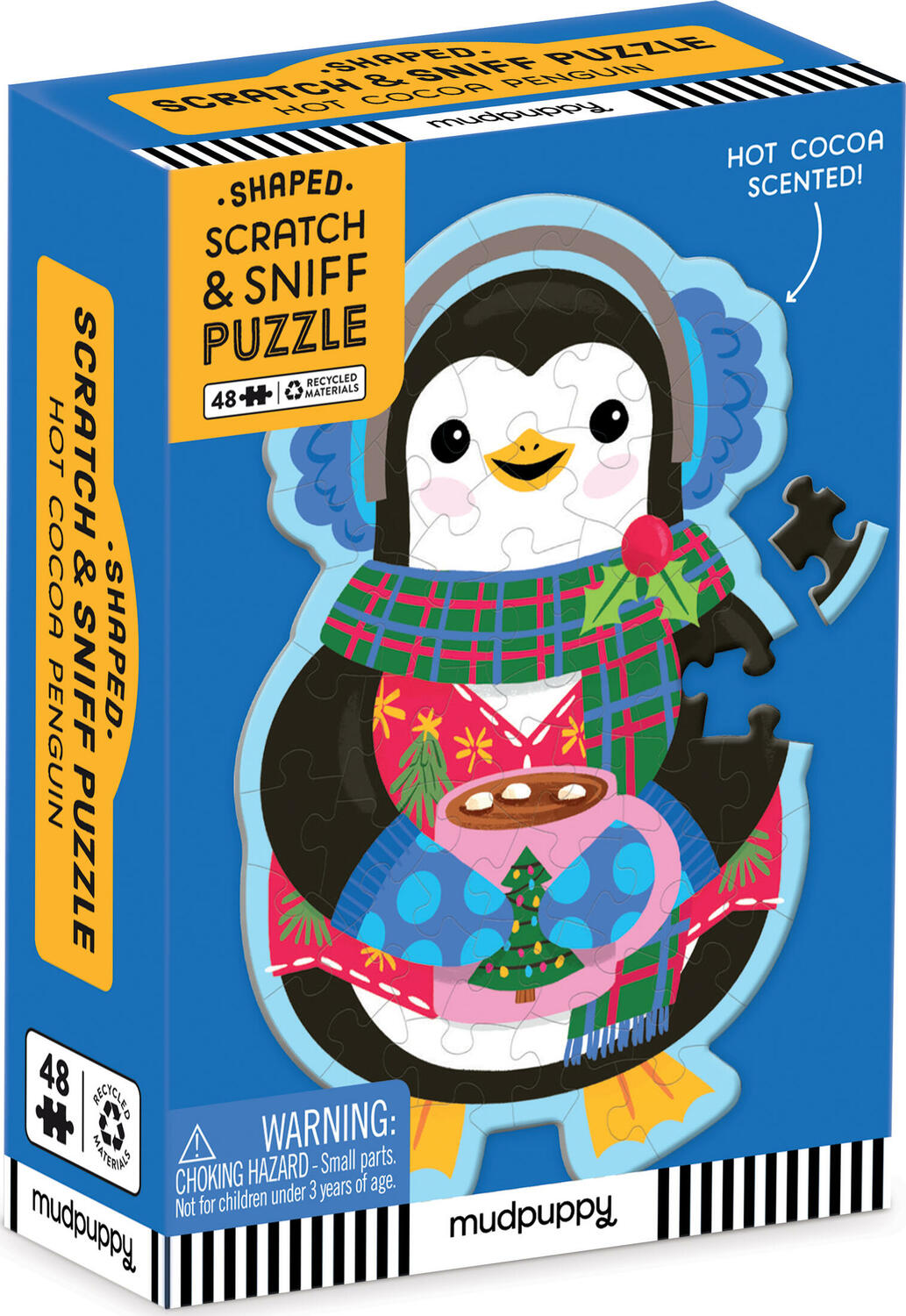 Hot Cocoa Penguin 48 Piece Scratch and Sniff Shaped Mini Pzl
