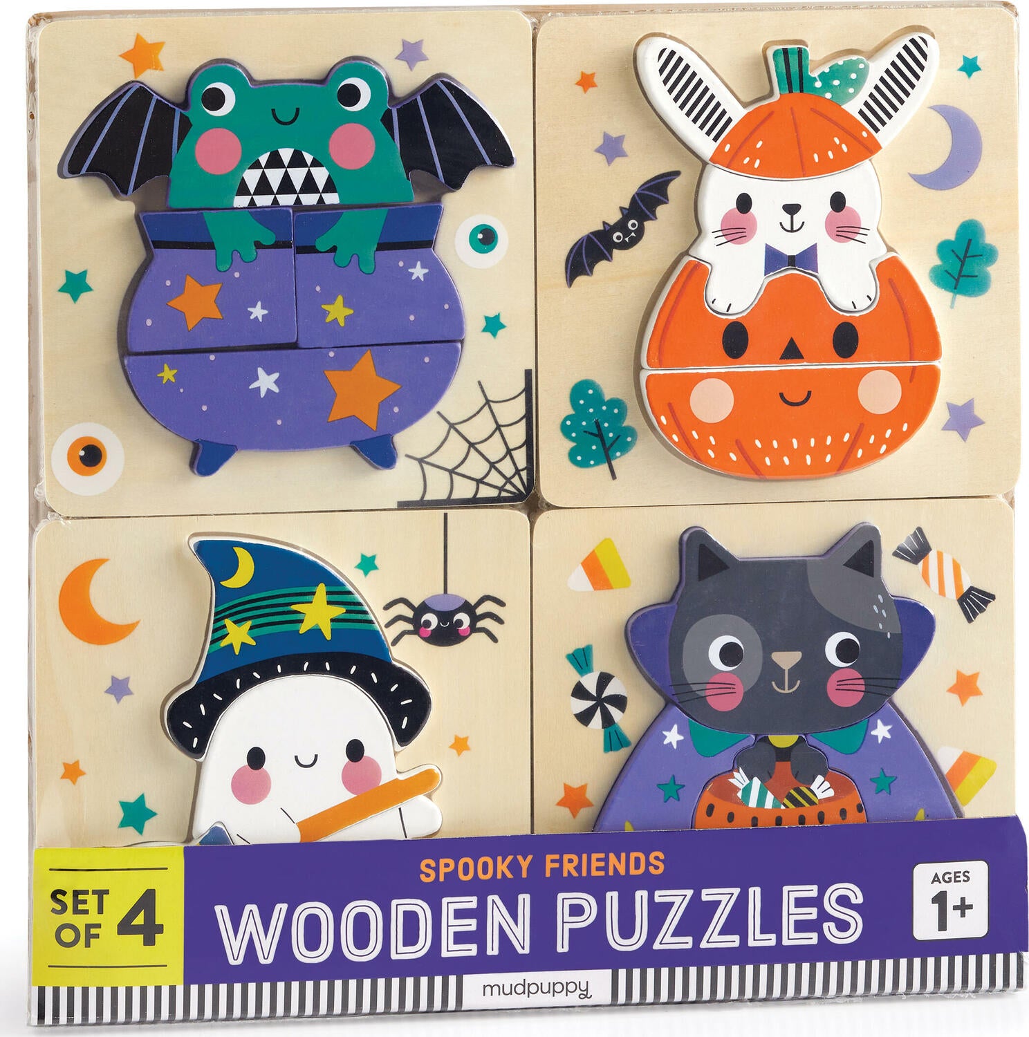 Halloween Set of 4 Wood Puzzles