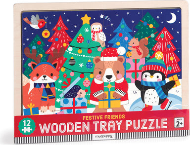 Christmas 12 Piece Wooden Tray Puzzle