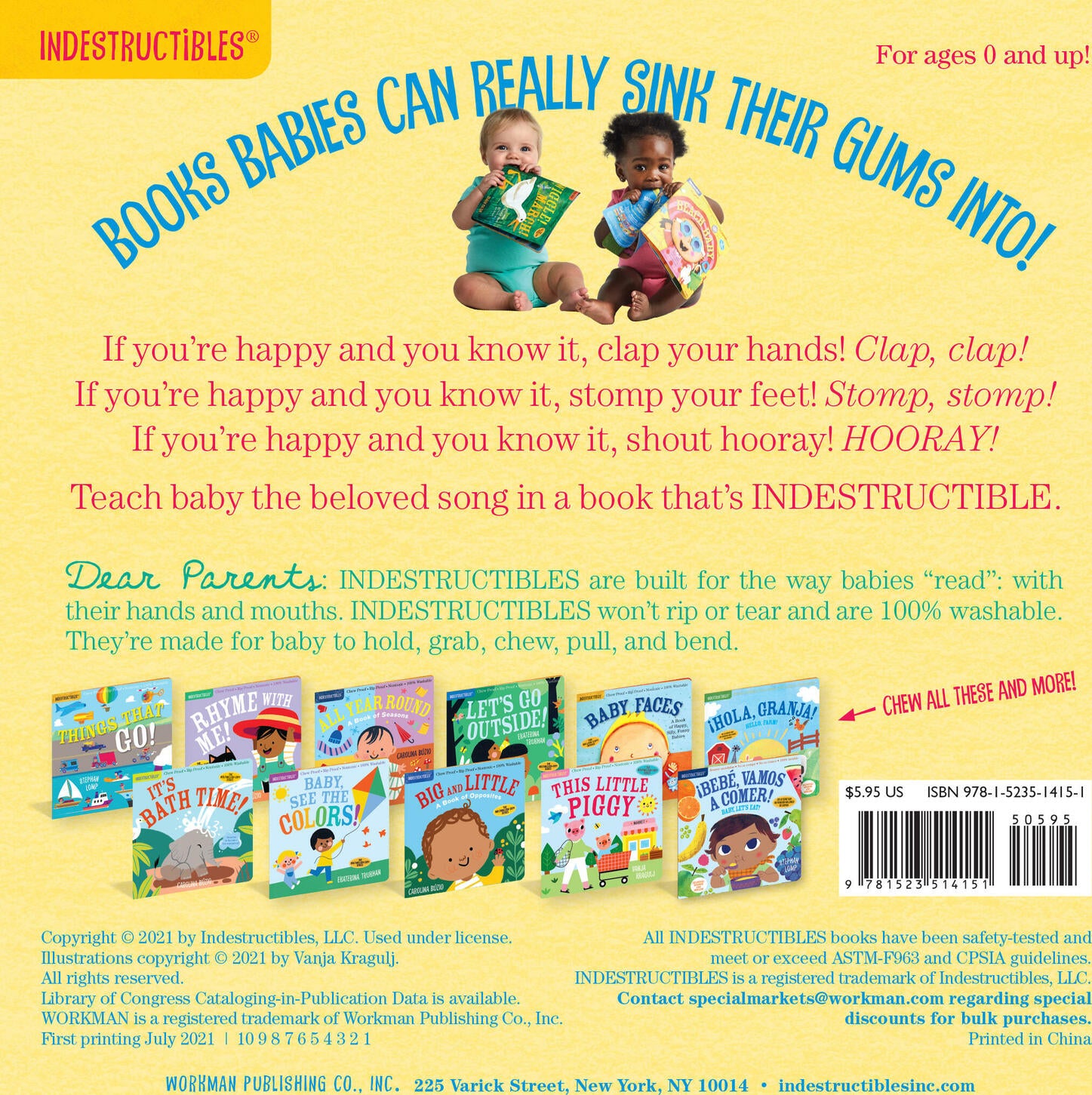 Indestructibles: Happy and You Know It!: Chew Proof · Rip Proof · Nontoxic · 100% Washable (Book for Babies, Newborn Books, Safe to Chew)