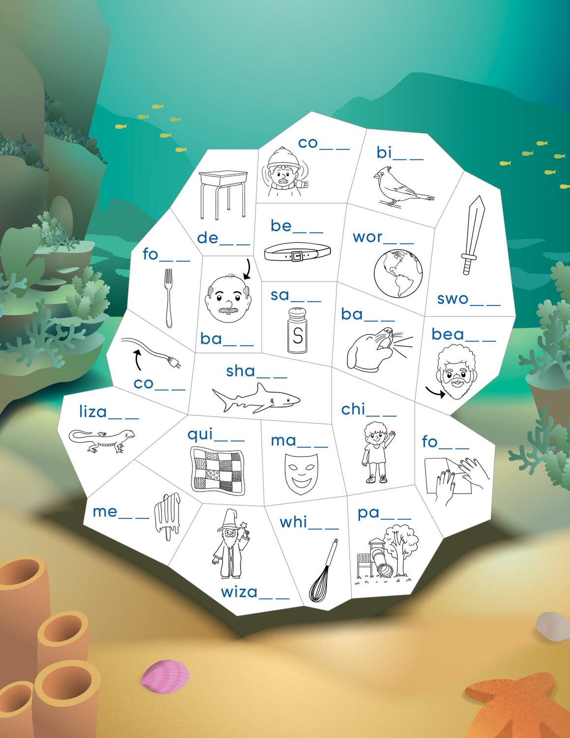 Learn by Sticker: More Phonics: Use Phonics to Create 10 Sea Animals!