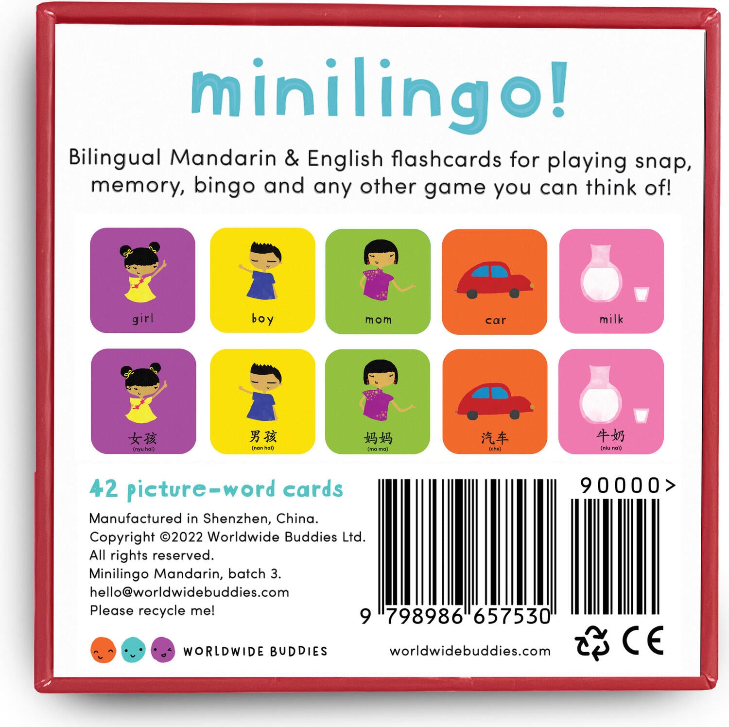 Minilingo Mandarin / English Bilingual Flashcards: Bilingual memory game with Mandarin & English cards