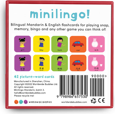 Minilingo Mandarin / English Bilingual Flashcards: Bilingual memory game with Mandarin & English cards