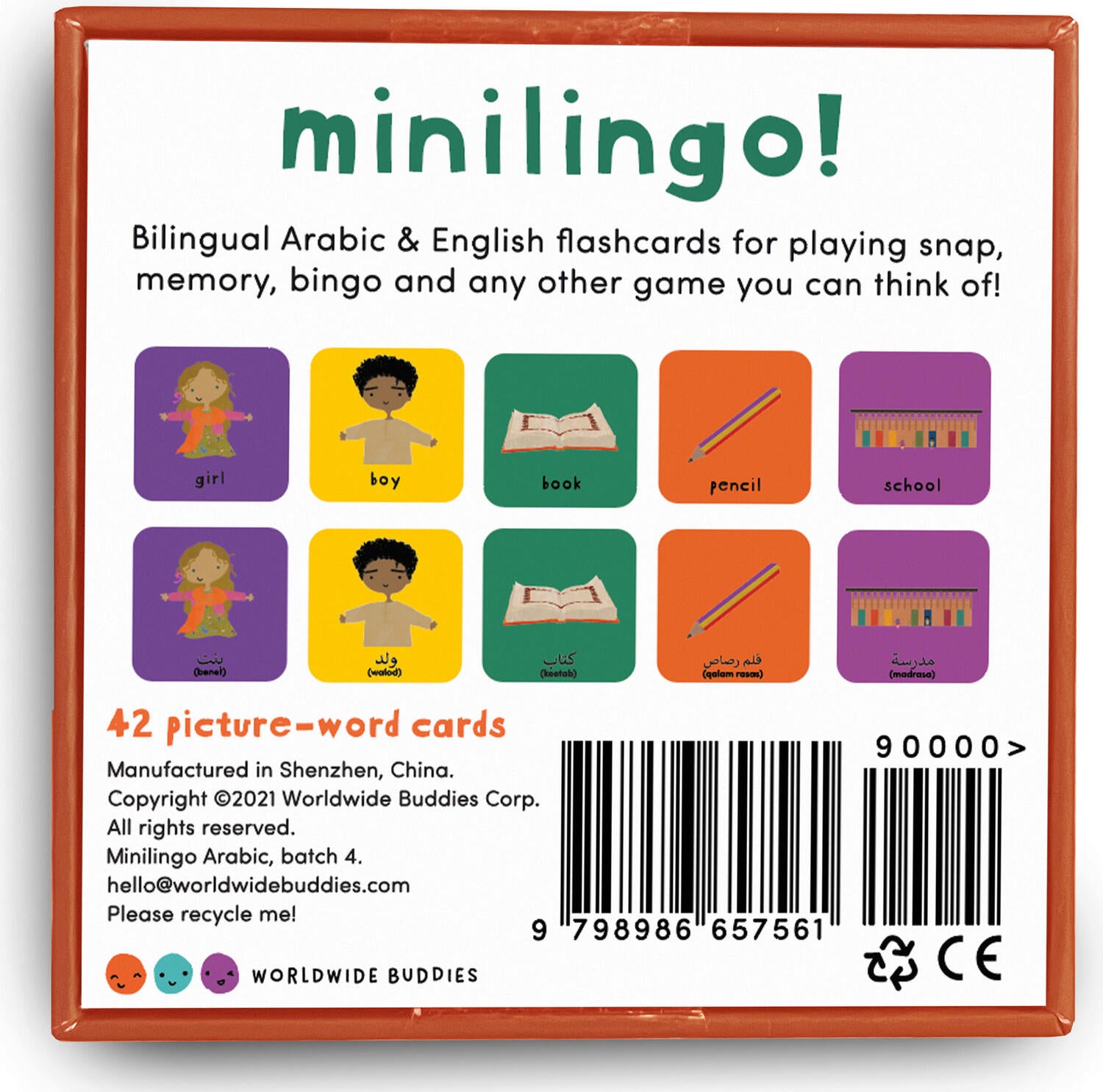 Minilingo Arabic / English Bilingual Flashcards: Bilingual memory game with Arabic & English cards