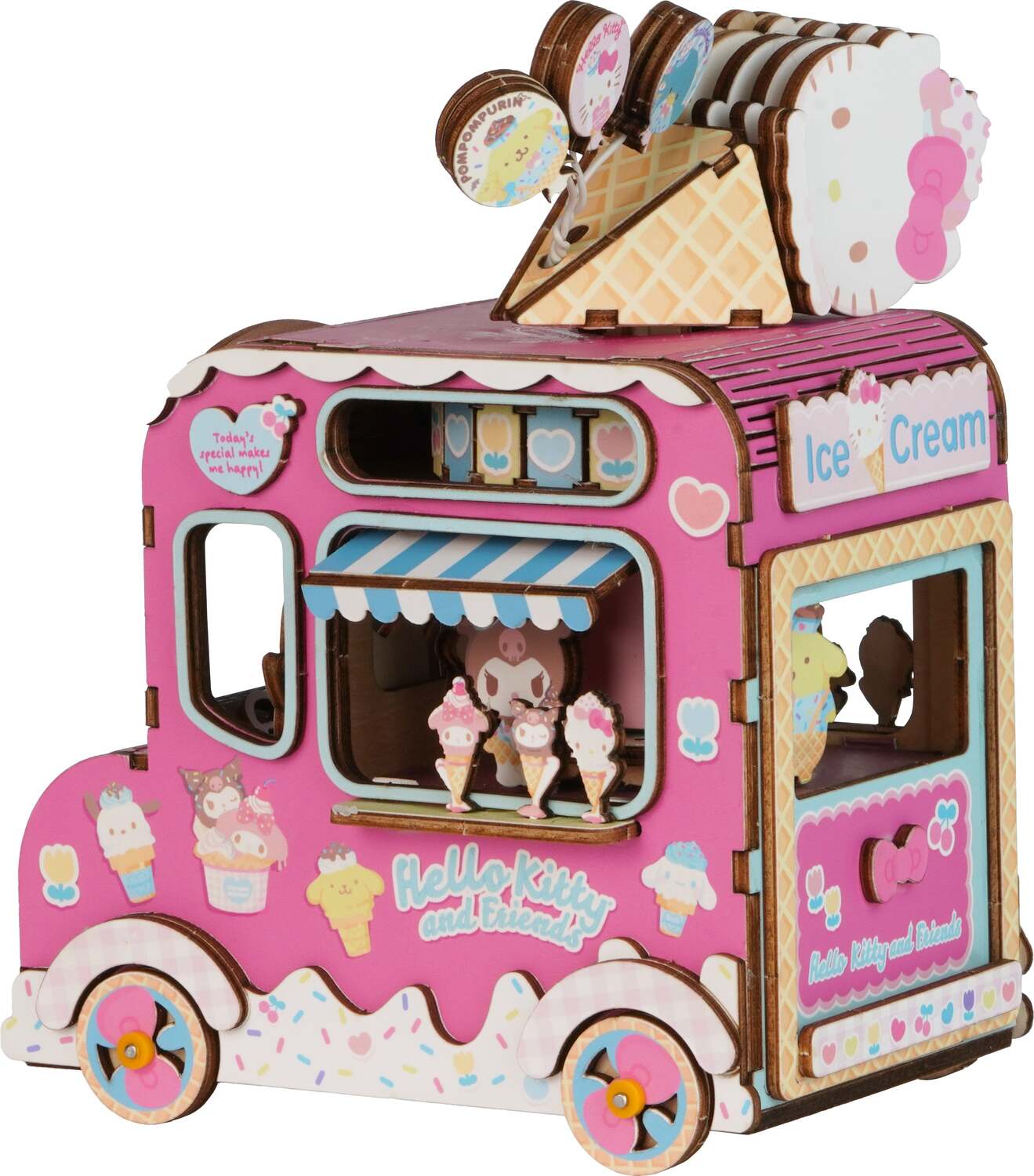 Wooden Puzzle Music Box: Hello Kitty & Friends Ice Cream Truck