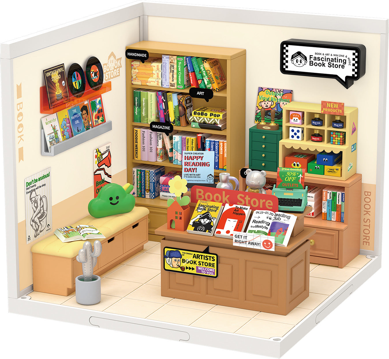 DIY Miniature House Kit: Fascinating Book Store
