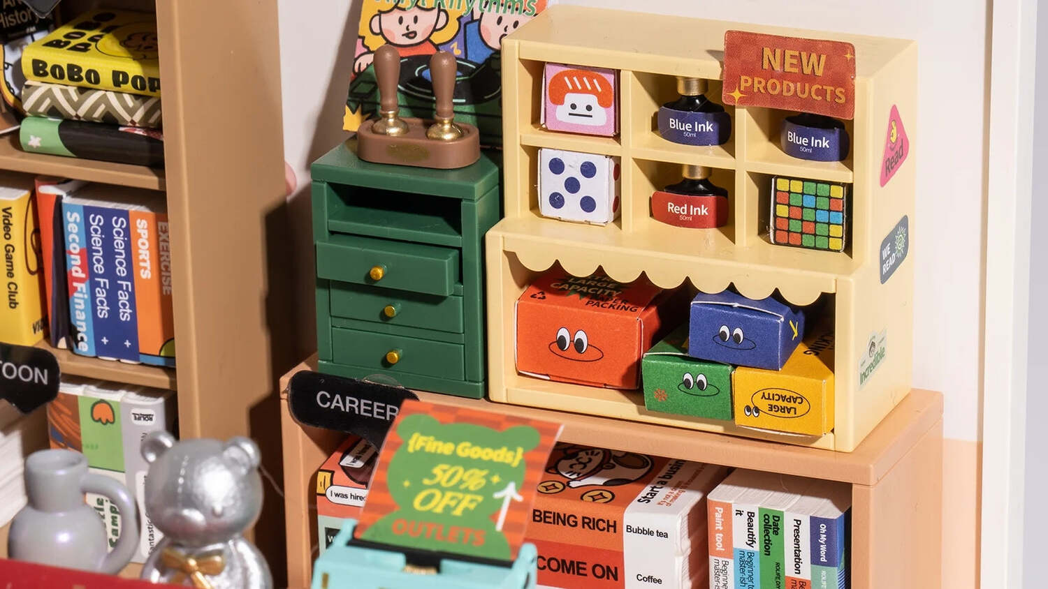 DIY Miniature House Kit: Fascinating Book Store