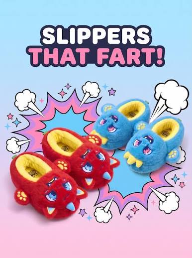 Tootles Fart Monster Slippers – Blue, Small (11/12)