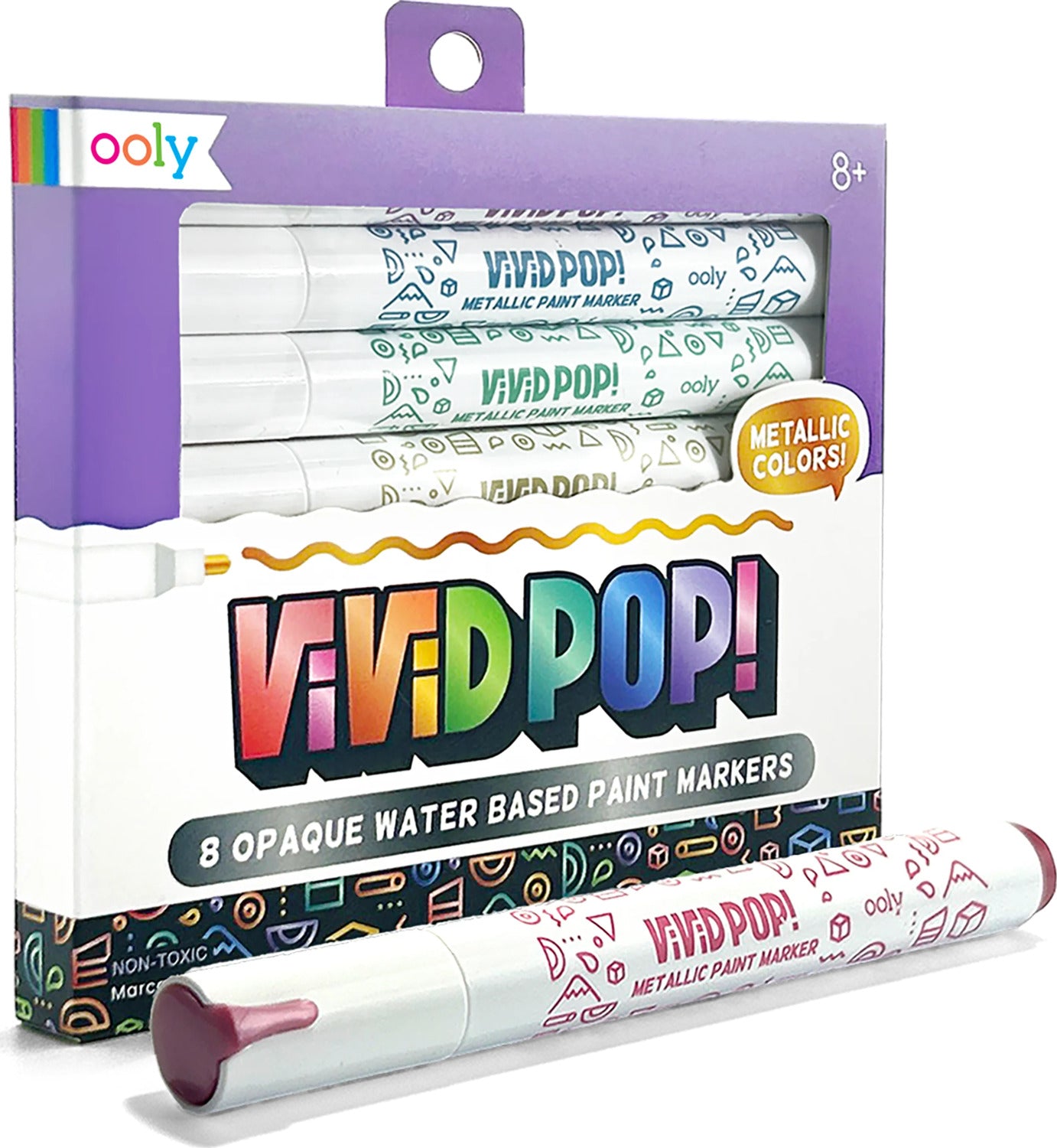 Vivid Pop! Water Based Paint Markers - Metallic - Set of 8