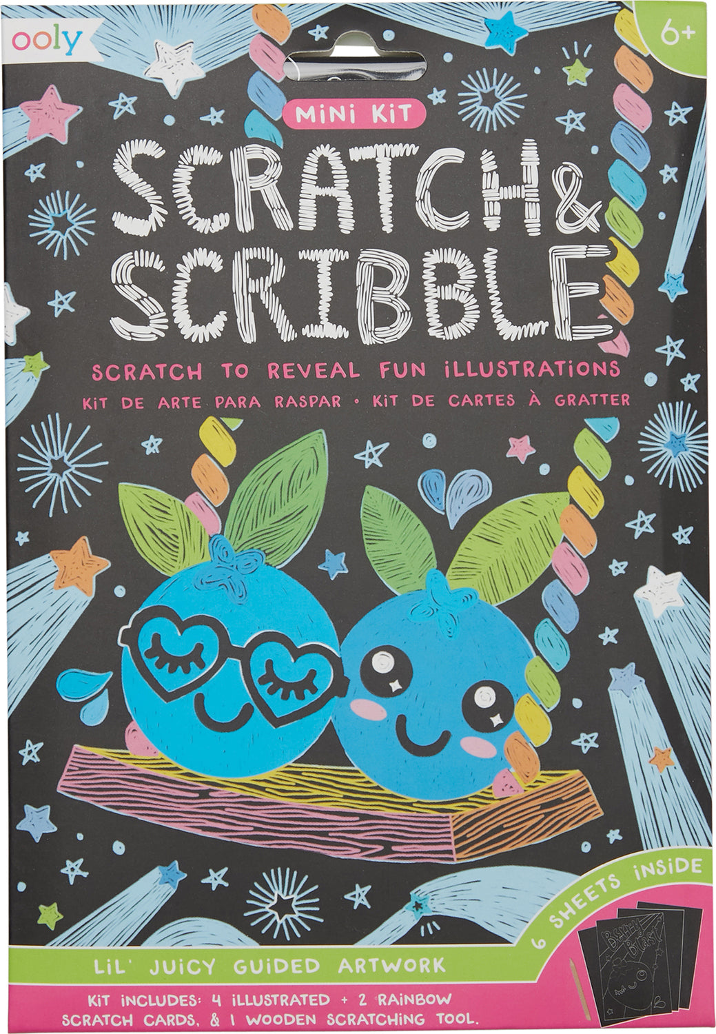 Mini Scratch & Scribble Art Kit: Lil' Juicy - 7 PC Set