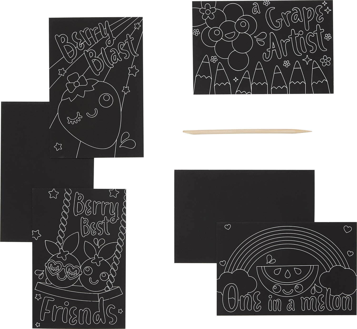 Mini Scratch & Scribble Art Kit: Lil' Juicy - 7 PC Set