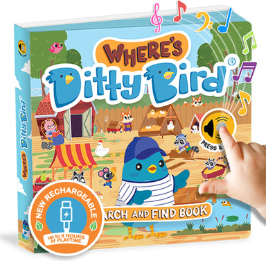 Ditty Bird | Where's Ditty? | Look and Find book with sounds | Activity Sound Book for toddlers 1- 3 | Early learning toy
