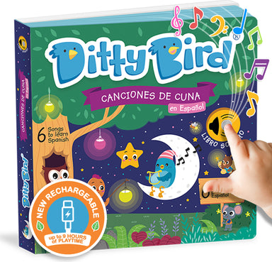 Ditty Bird | Spanish Bedtime Songs | Interactive Musical Sound Book for toddlers 1- 3 | Bilingual Libro sonoro en español Pin Pon