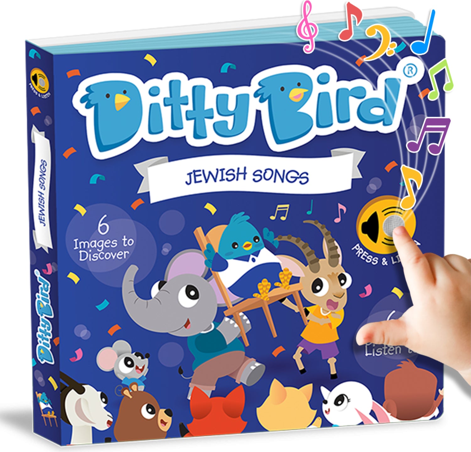 Ditty Bird | Jewish Songs in Hebrew | Interactive Musical Sound Book for toddlers 1- 3 | Gift for baby showers, birthdays, Hanukkah