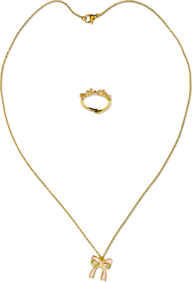Beautiful Bows Ring And Necklace Set