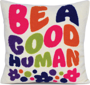 Be A Good Human Chenille Pillow