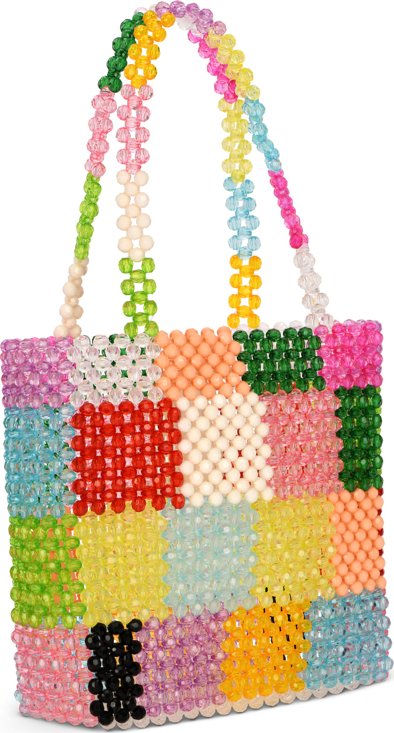 Color Block Beaded Bag