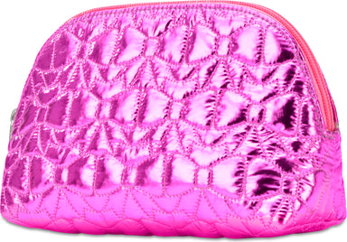 Shining Bows Quilted Oval Cosmetic Bag