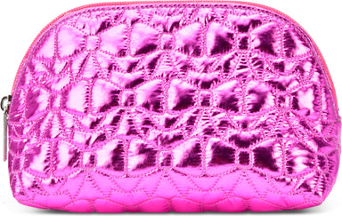 Shining Bows Quilted Oval Cosmetic Bag