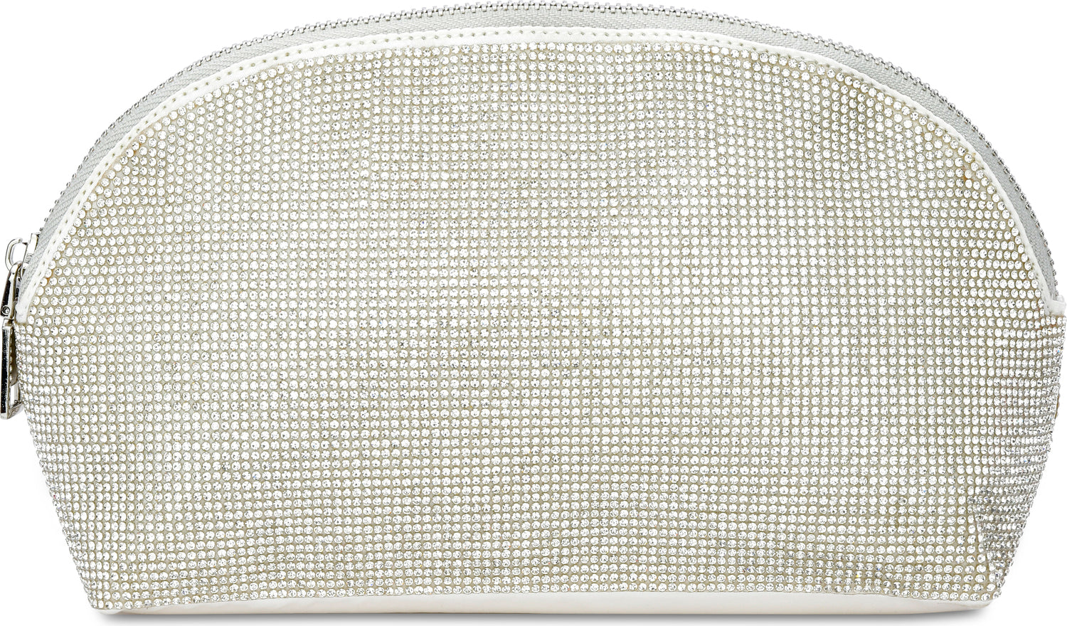 White Crystal Oval Cosmetic Bag