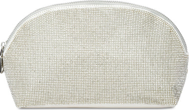 White Crystal Oval Cosmetic Bag